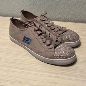 G by Guess Dusty Rose Bling Embellished Sneakers Size 8.5